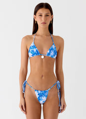 Natti Shell Halter Bikini Top - Indigo Garden