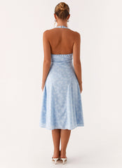 Sashi Halterneck Midi Dress - Pale Blue