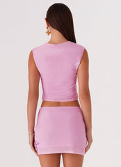 Waiting for Dawn Mesh Top - Pink Magnolia
